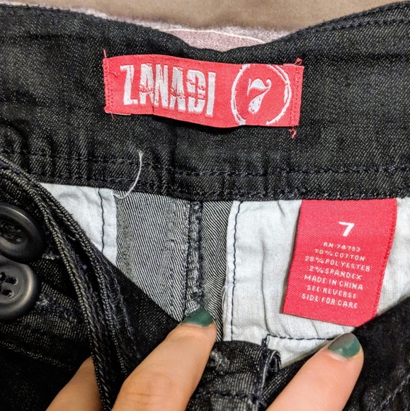 Dark Denim Button Detail Shorts - Picture 3 of 3